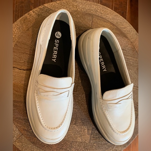 NEW! Sperry Highland White Platform Loafer Slip On Shoe - SZ 6.5 - Picture 5 of 13